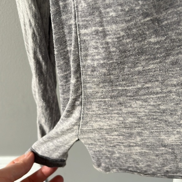 All Saints Aino Acid Wash Cold Shoulder Long Sleeve Top Gray - Picture 6 of 13